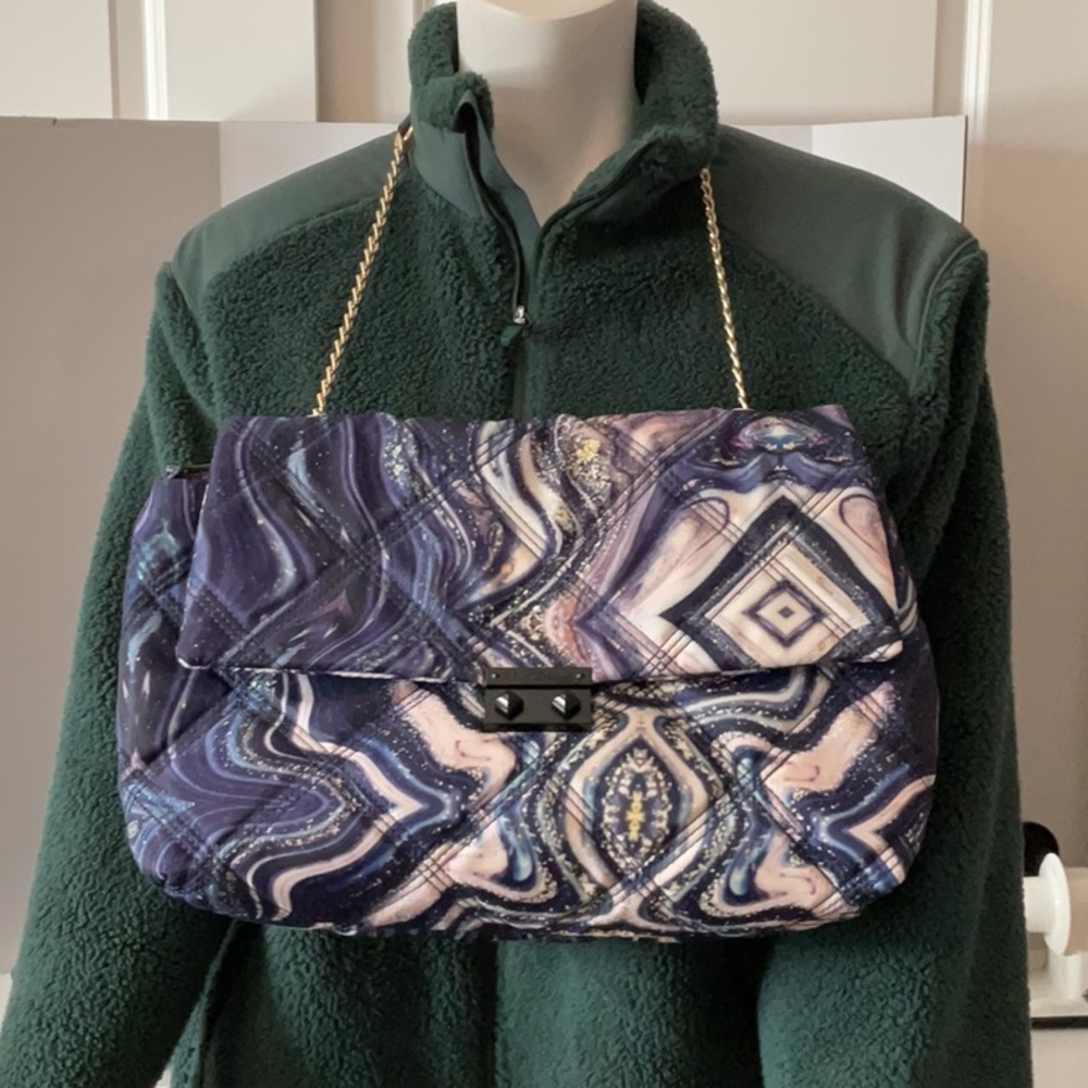 Betsy Johnson Brand Elegant Multicolor Quilted Shoulder Bag